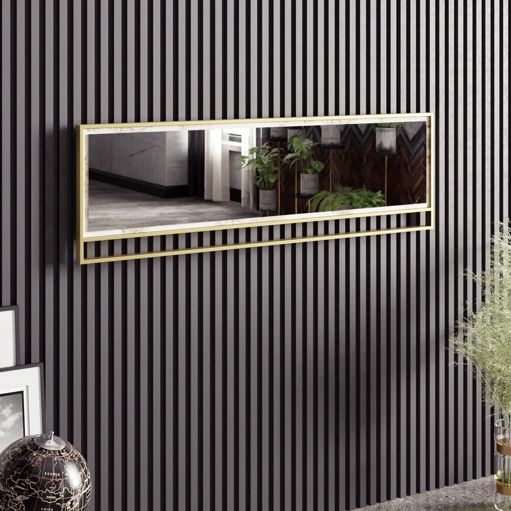Spogulis Kalune Design Polka 2, zelta/balts cena un informācija | Spoguļi | 220.lv