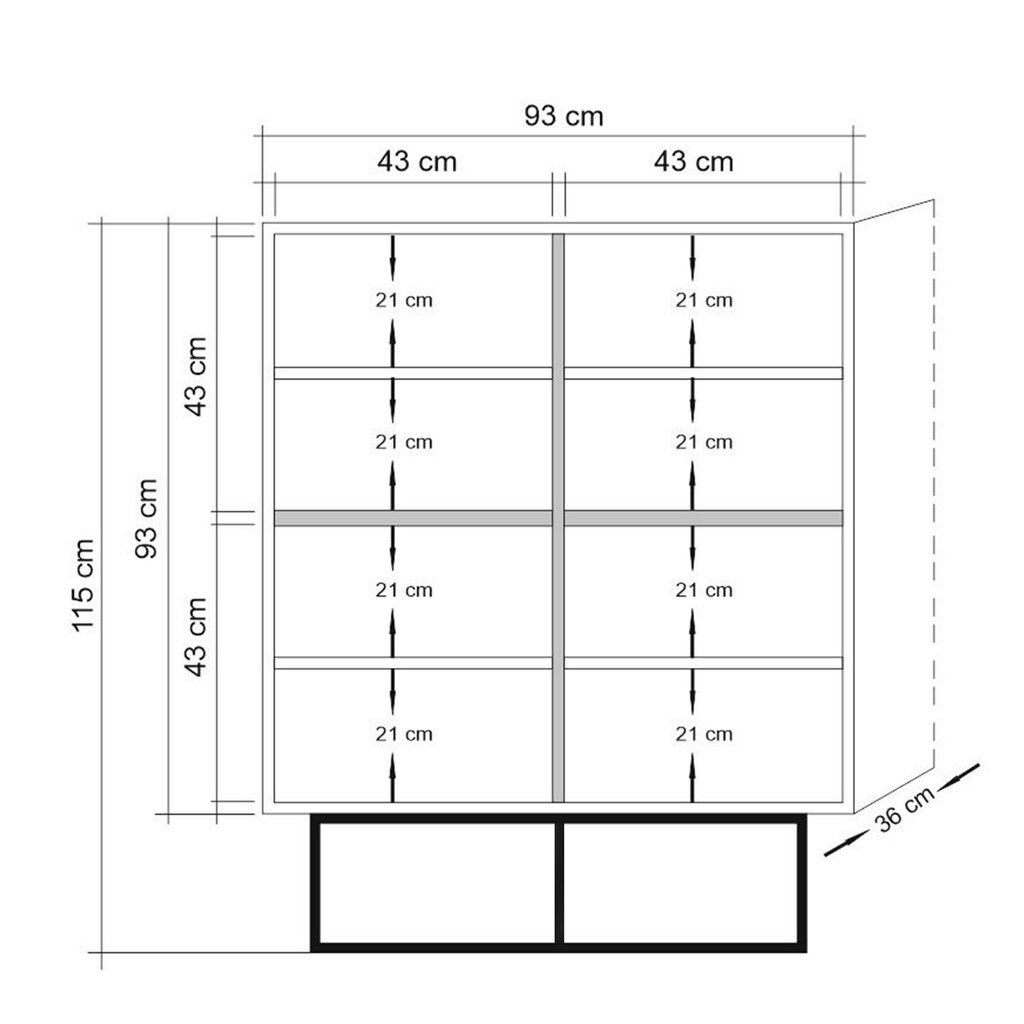 Skapītis Kalune Design Quantum Solo, brūns/melns cena un informācija | Skapīši viesistabai | 220.lv