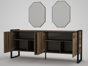 Kumodes un spoguļa komplekts Kalune Design Lost Aynali Console, brūns цена и информация | Комоды | 220.lv