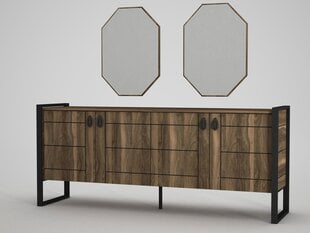 Kumodes un spoguļa komplekts Kalune Design Lost Aynali Console, brūns cena un informācija | Kumodes | 220.lv