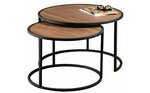 2-u kafijas galdiņu komplekts Kalune Design Tambur, brūns/melns