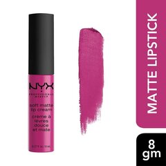 NYX Matēts lūpu krēms SMLC Soft Matte Lip Cream 8 ml, 07 - Addis Ababa cena un informācija | Lūpu krāsas, balzāmi, spīdumi, vazelīns | 220.lv