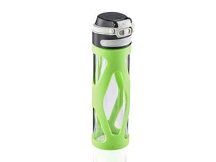Стеклянная бутылка LEIFHEIT Glass Flip 600 мл, зеленая цена и информация | Фляги для воды | 220.lv