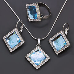 Komplekts "Adelija III (Aquamarine Blue)" ar Swarovski™ kristāliem cena un informācija | Rotaslietu komplekti | 220.lv