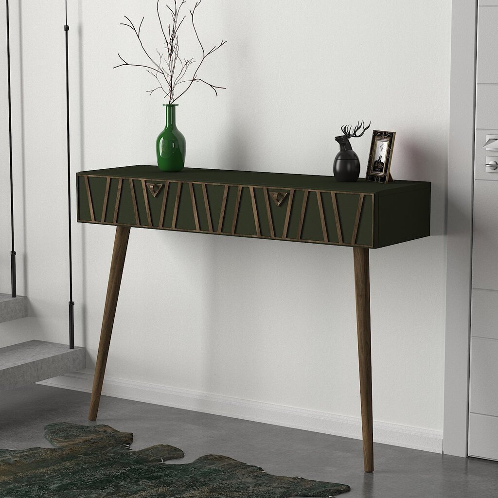 Konsole Kalune Design Forest, brūna/tumši zaļa cena un informācija | Konsoles galdiņi | 220.lv