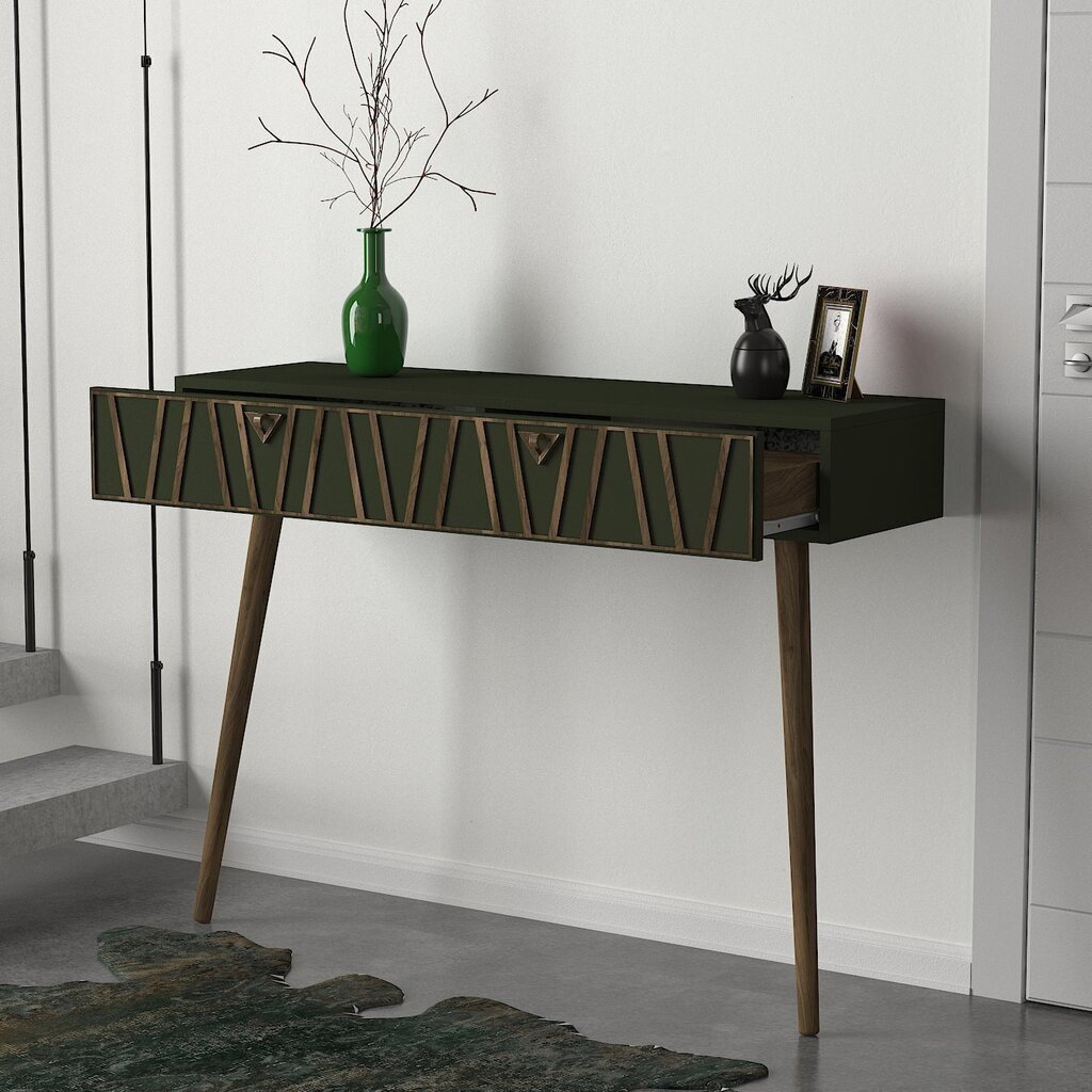 Konsole Kalune Design Forest, brūna/tumši zaļa cena un informācija | Konsoles galdiņi | 220.lv