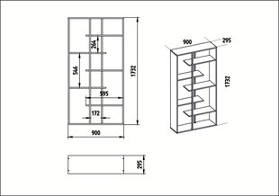 Plaukts Kalune Design Presto, brūns/melns цена и информация | Полки | 220.lv