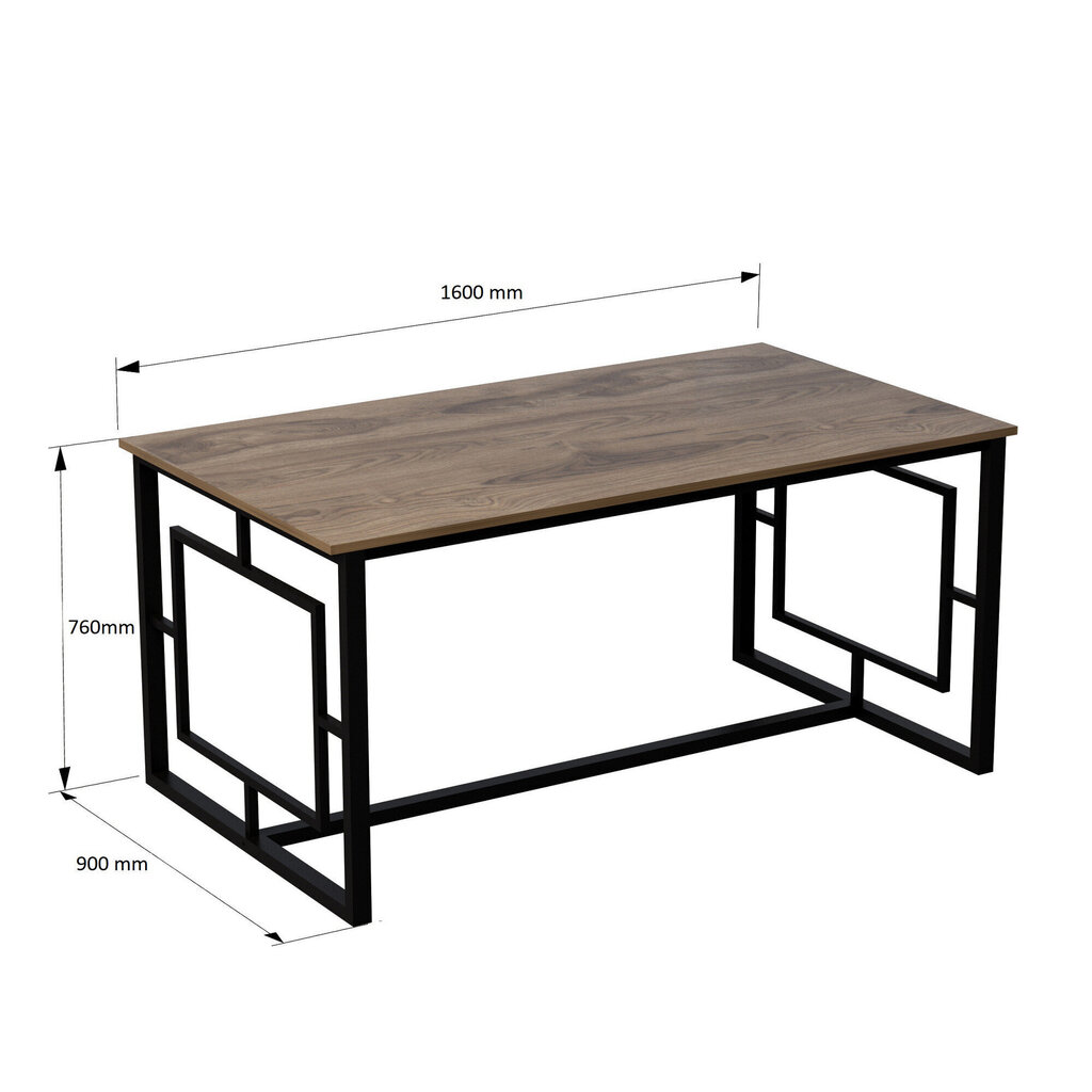 Ēdamistabas galds Kalune Design Alin, brūns/melns cena un informācija | Virtuves galdi, ēdamgaldi | 220.lv