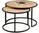 2-u kafijas galdiņu komplekts Kalune Design Tambur, gaiši brūns/melns