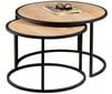 2-u kafijas galdiņu komplekts Kalune Design Tambur, gaiši brūns/melns cena un informācija | Žurnālgaldiņi | 220.lv