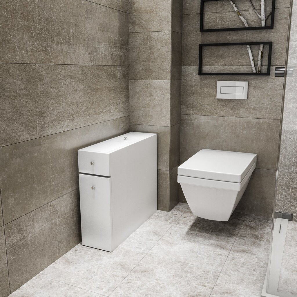 Vannas istabas skapītis Kalune Design Calencia, balts cena un informācija | Vannas istabas skapīši | 220.lv