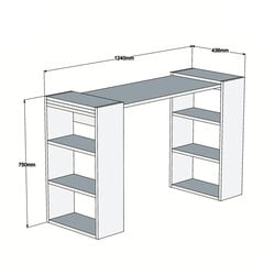 Rakstāmgalds Kalune Design Handy, brūns/balts cena un informācija | Datorgaldi, rakstāmgaldi, biroja galdi | 220.lv