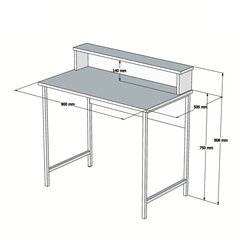 Rakstāmgalds Kalune Design Uso, brūns/melns cena un informācija | Datorgaldi, rakstāmgaldi, biroja galdi | 220.lv