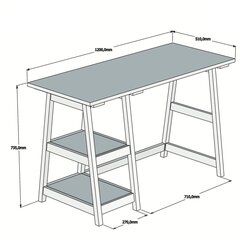 Rakstāmgalds Kalune Design Perla, brūns цена и информация | Компьютерные, письменные столы | 220.lv