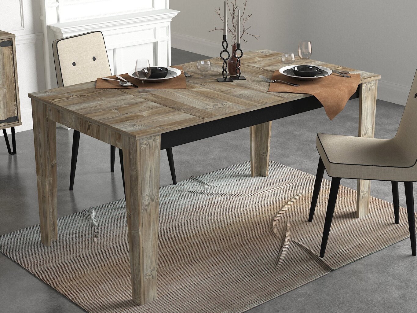 Ēdamistabas galds Kalune Design Costa, smilškrāsas cena un informācija | Virtuves galdi, ēdamgaldi | 220.lv