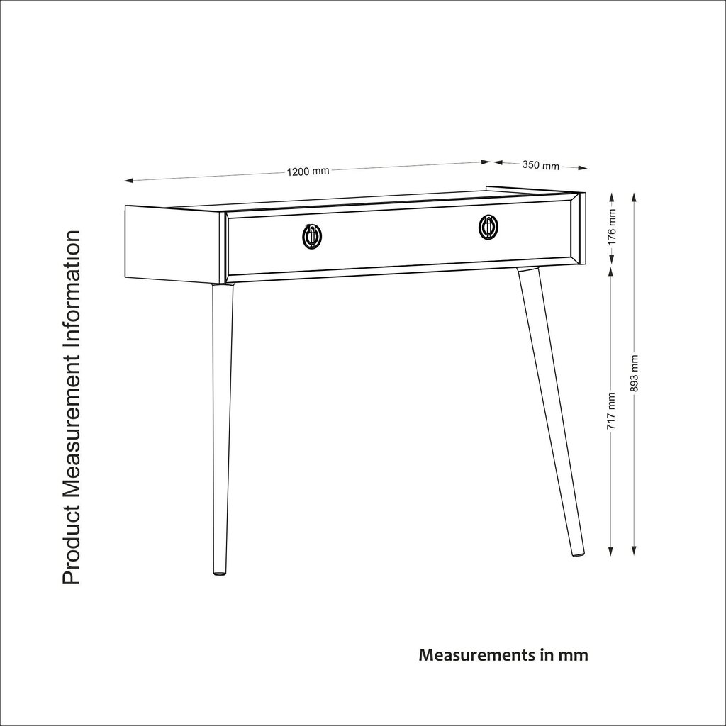 Konsole Kalune Design Nadya, balta cena un informācija | Konsoles galdiņi | 220.lv