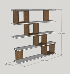 Полка Kalune Design Wind, белая/темно-коричневая цена и информация | Полки | 220.lv