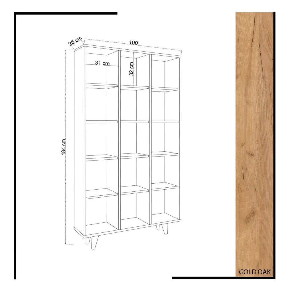 Plaukts Kalune Design Zipa, ozola krāsas цена и информация | Plaukti | 220.lv