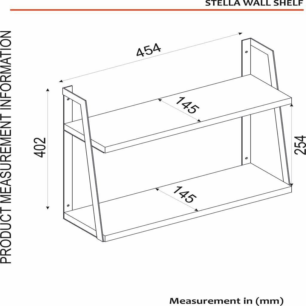 Plaukts Kalune Design Stella, brūns/melns cena un informācija | Plaukti | 220.lv