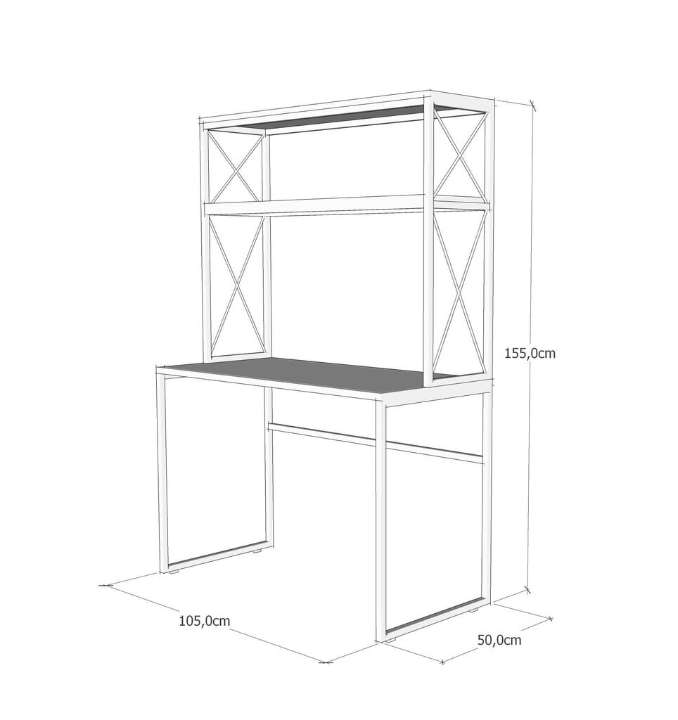 Rakstāmgalds Kalune Design Mercan, melns/brūns цена и информация | Datorgaldi, rakstāmgaldi, biroja galdi | 220.lv