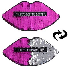 Ļoti liela, piešujama aplikācija rozā Lūpas Hy lifes getting better, mainīga krāsa cena un informācija | Aplikācijas, rotājumi, uzlīmes | 220.lv
