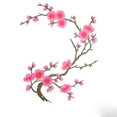 Līmējama aplikācija Sakuras zariņš, krāsa 161 cena un informācija | Aplikācijas, rotājumi, uzlīmes | 220.lv