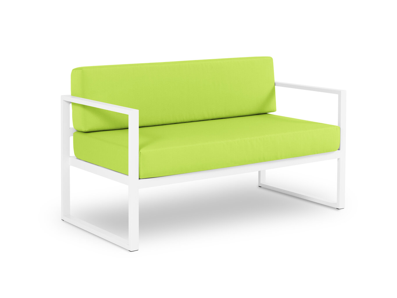 Divvietīgs āra dīvāns Calme Jardin Nicea, gaiši zaļš/balts cena un informācija | Dārza krēsli | 220.lv