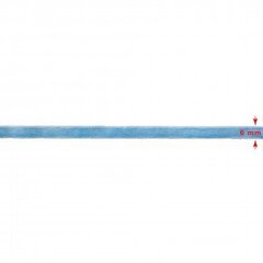 Велюровая (бархатная)  лента RainBow® 6 мм, цвет голубой, 50 м цена и информация | Упаковочные материалы для подарков | 220.lv