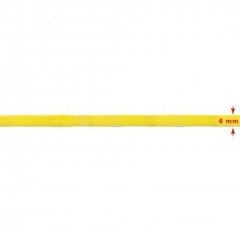 Велюровая (бархатная)  лента RainBow® 6 мм, цвет желтый, 50 м цена и информация | Упаковочные материалы для подарков | 220.lv