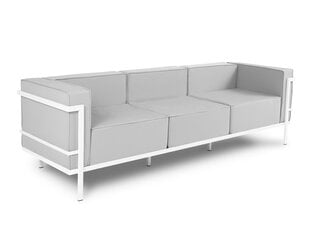 Trīsvietīgs āra dīvāns Calme Jardin Cannes, gaiši pelēks/balts cena un informācija | Dārza krēsli | 220.lv