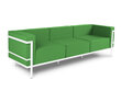 Trīsvietīgs āra dīvāns Calme Jardin Cannes, zaļš/balts cena un informācija | Dārza krēsli | 220.lv