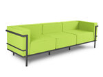 Trīsvietīgs āra dīvāns Calme Jardin Cannes, gaiši zaļš/tumši pelēks
