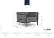 Āra krēsls Calme Jardin Cannes, krēmkrāsas/tumši pelēks cena un informācija | Dārza krēsli | 220.lv
