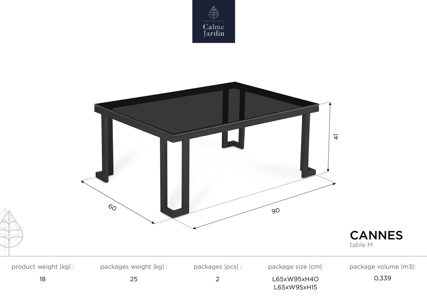 Āra galds Calme Jardin Cannes M, balts цена и информация | Dārza galdi | 220.lv