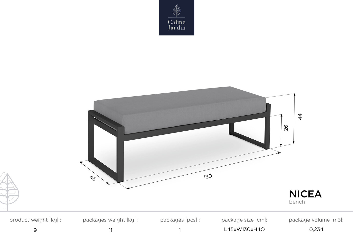 Divvietīgs āra sols Calme Jardin Nicea, gaiši zaļš/balts цена и информация | Dārza soli | 220.lv