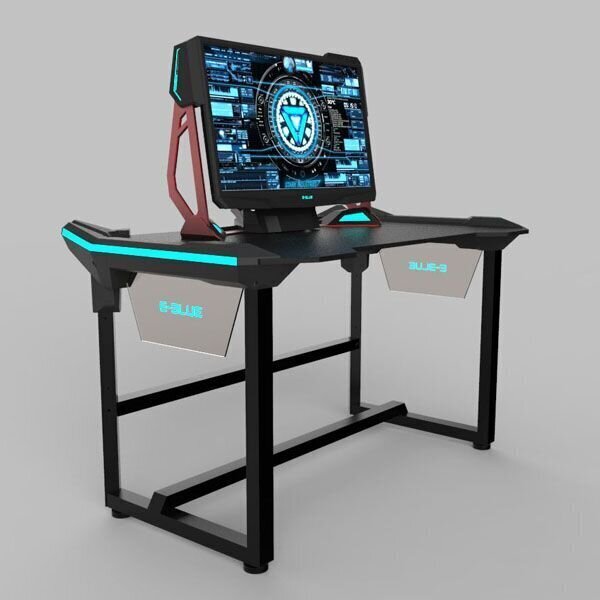 Datora spēļu galds E-Blue EGT536, melns/zils cena un informācija | Datorgaldi, rakstāmgaldi, biroja galdi | 220.lv