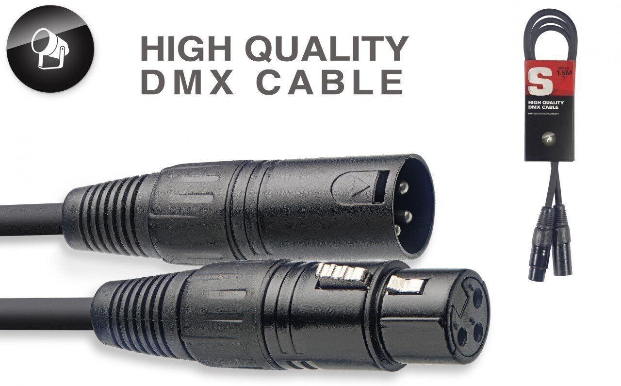 DMX kabelis Stagg XLR/f - XLR/m 1.5m цена и информация | Kabeļi un vadi | 220.lv