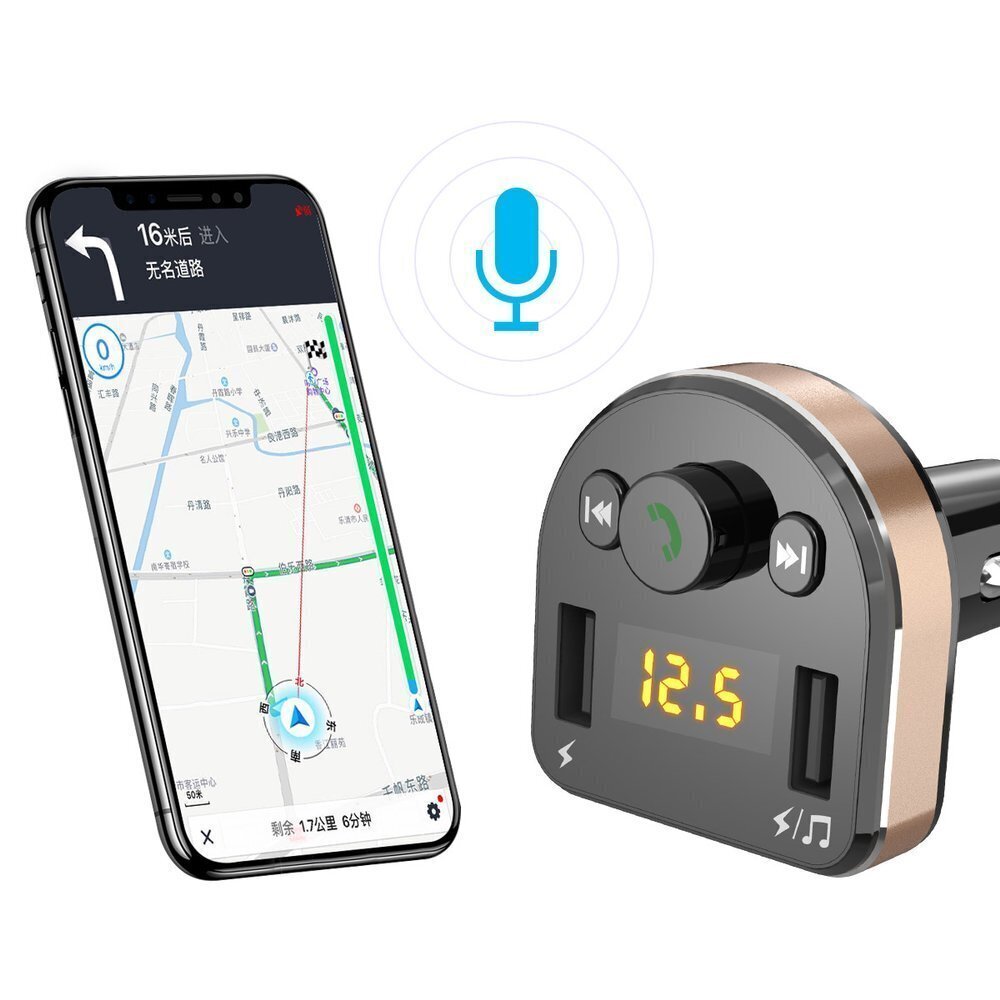 Автомобильное зарядное устройство Dudao Bluetooth FM Transmitter MP3 Car  Charger 2x USB 3.4A black (R2Pro black) цена | 220.lv