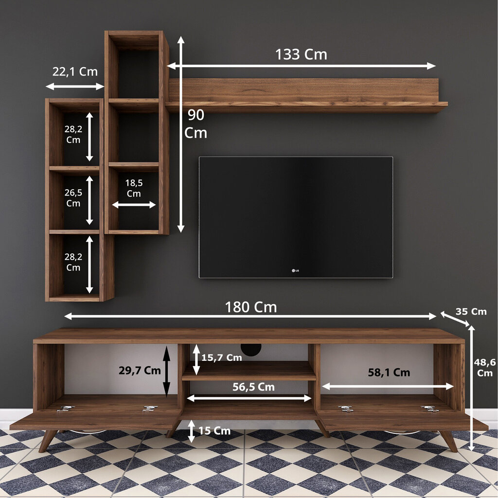 Sekcija Kalune Design M16, brūna cena un informācija | Sekcijas | 220.lv