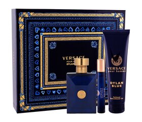 Komplekts Versace Pour Homme Dylan Blue: EDT vīriešiem 100 ml + miniatūra EDT vīriešiem 10 ml + dušas želeja 150 ml cena un informācija | Vīriešu smaržas | 220.lv