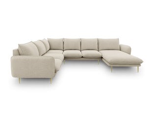 Stūra dīvāns Cosmopolitan Design Panoramic Vienna, smilškrāsas/zelta krāsas cena un informācija | Stūra dīvāni | 220.lv