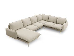 Stūra dīvāns Cosmopolitan Design Panoramic Vienna, smilškrāsas/zelta krāsas cena un informācija | Stūra dīvāni | 220.lv