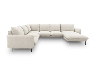 Stūra dīvāns Cosmopolitan Design Panoramic Vienna, gaišas smilškrāsas/melns cena un informācija | Stūra dīvāni | 220.lv