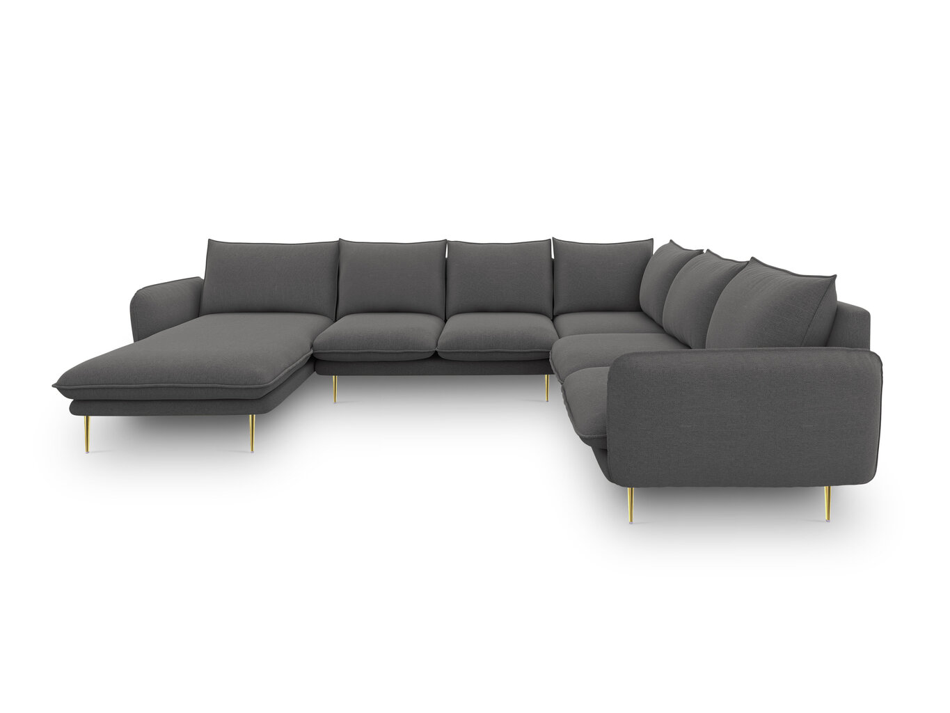Stūra dīvāns Cosmopolitan Design Panoramic Vienna, tumši pelēks cena un informācija | Stūra dīvāni | 220.lv