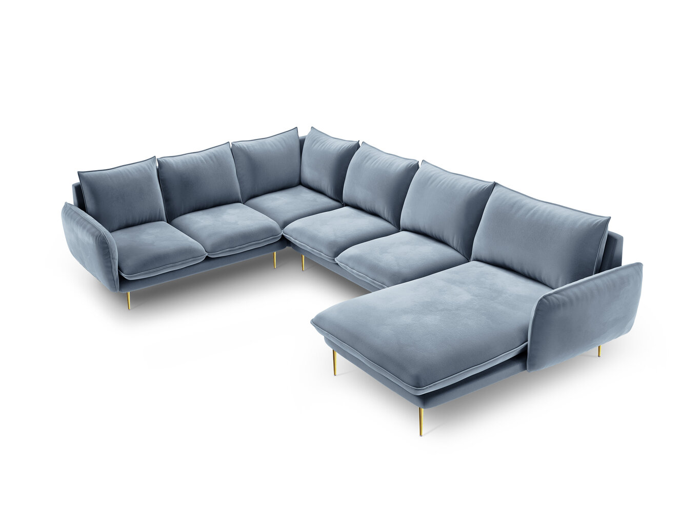 Stūra dīvāns Cosmopolitan Design Panoramic Vienna, gaiši zils cena un informācija | Stūra dīvāni | 220.lv