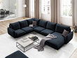 Stūra dīvāns Cosmopolitan Design Panoramic Vienna, tumši zilas/zelta krāsas cena un informācija | Stūra dīvāni | 220.lv