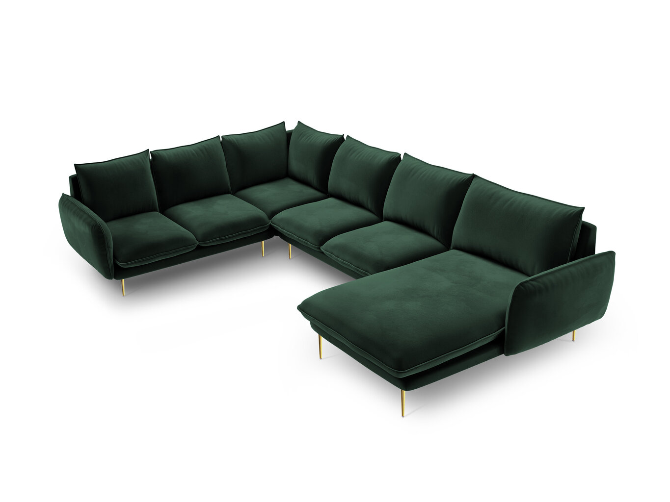 Stūra dīvāns Cosmopolitan Design Panoramic Vienna, zaļas/zelta krāsas cena un informācija | Stūra dīvāni | 220.lv