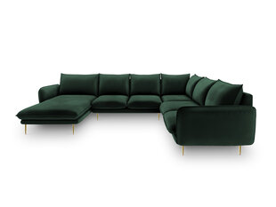 Stūra dīvāns Cosmopolitan Design Panoramic Vienna, zaļas/zelta krāsas cena un informācija | Stūra dīvāni | 220.lv