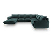 Stūra dīvāns Cosmopolitan Design Panoramic Vienna, tumši zaļas/zelta krāsas cena un informācija | Stūra dīvāni | 220.lv