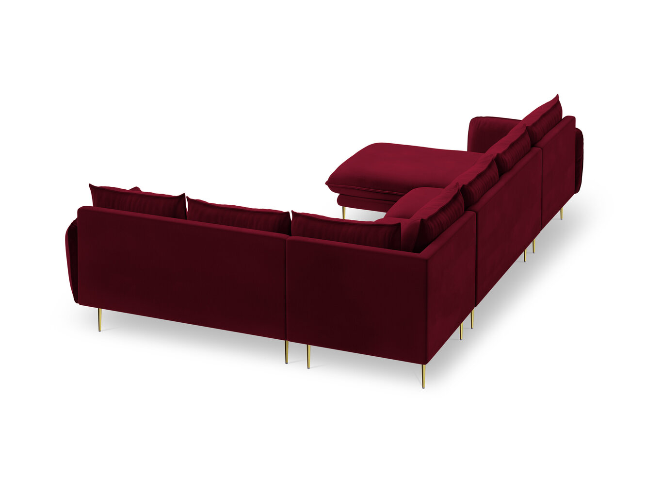 Stūra dīvāns Cosmopolitan Design Panoramic Vienna, sarkanas/zelta krāsas cena un informācija | Stūra dīvāni | 220.lv